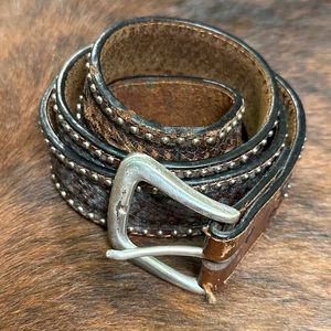 Men’s Western Leather Belt with Studs 43 Inches Long